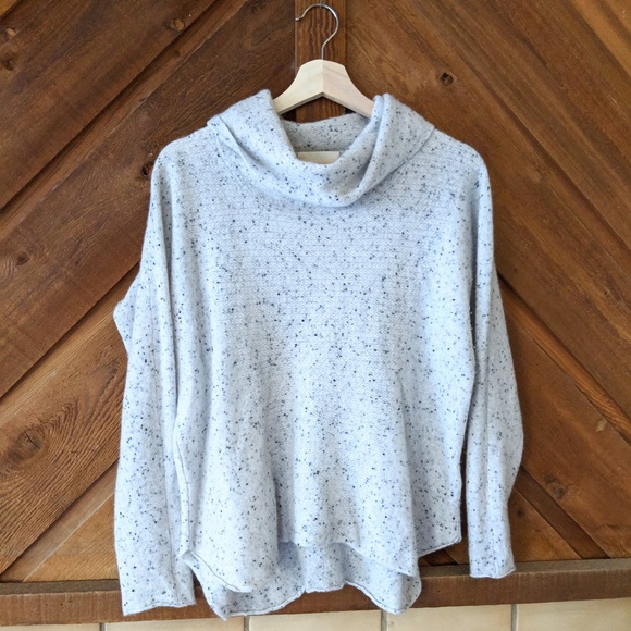 Cynthia Rowley Sweaters - CYNTHIA ROWLEY Flecked Cowl Neck Cashmere Sweater